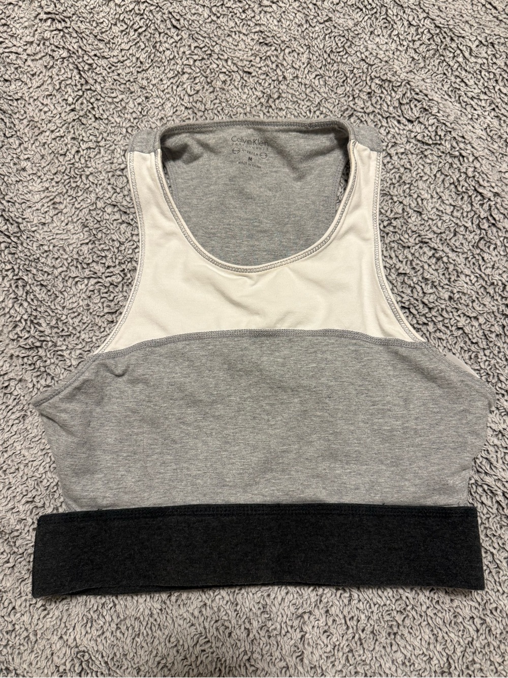 Calvin Klein Grey, Cream & Black Colorblock Sports Bralette
